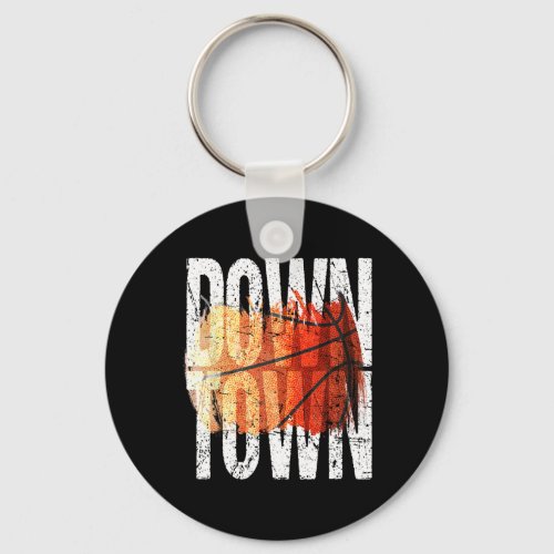 3 Point Shot Basketball Graphic _ Downtown  Keychain