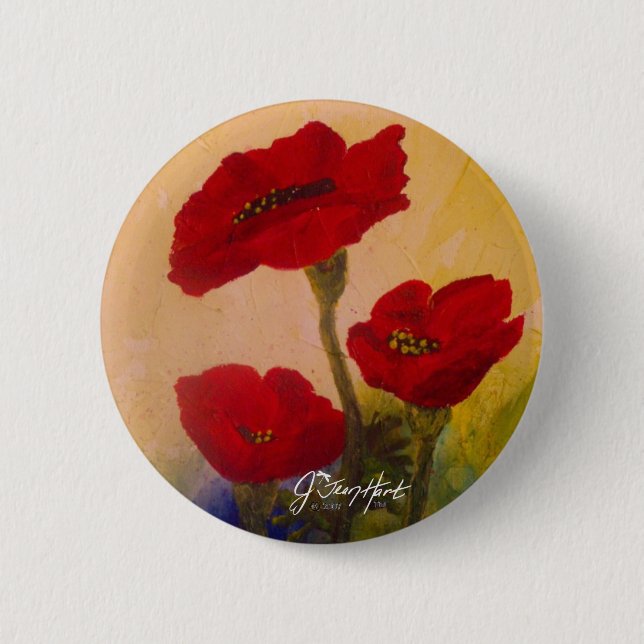 3 Poppies Button (Front)