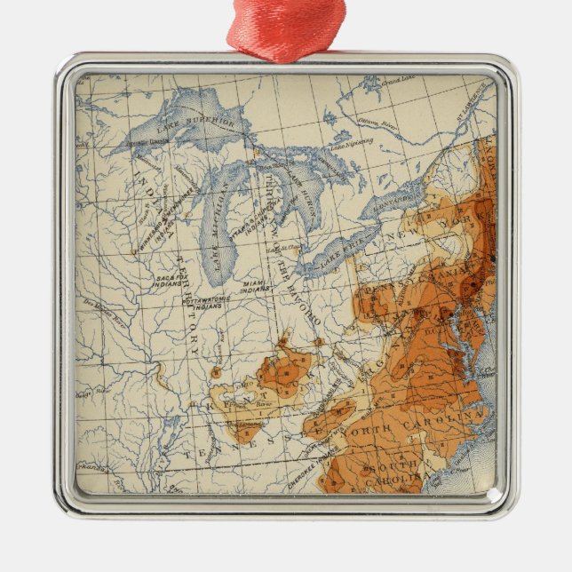 3 Population 1800 Metal Ornament (Front)