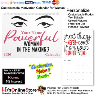 3 Powerful Woman in The Making Motivation Goals Calendar