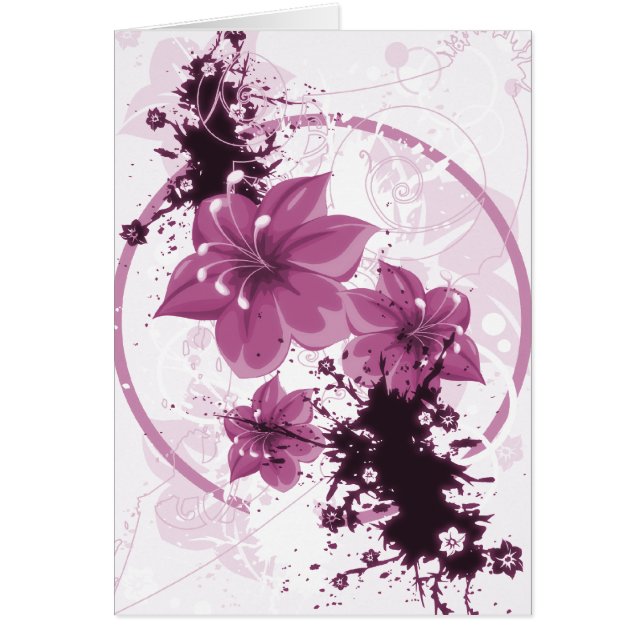 3 Pretty Flowers - Pink Cards (Front)