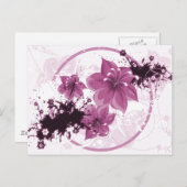 3 Pretty Flowers - Pink Postcard (Front/Back)