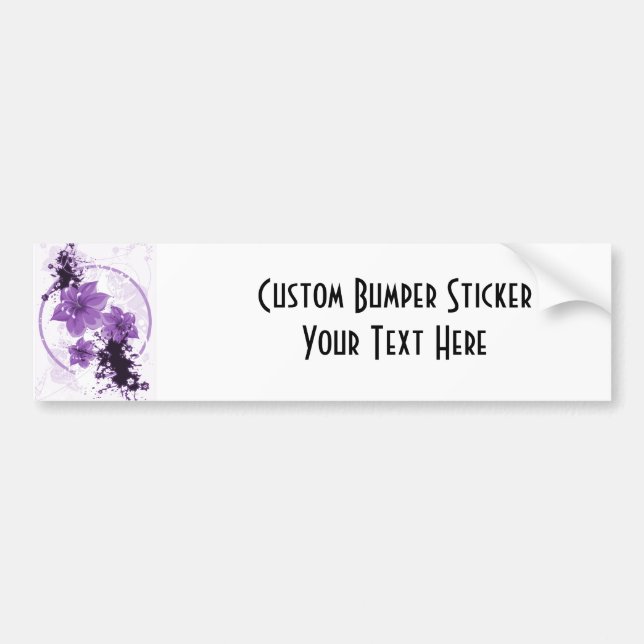 3 Pretty Flowers - Purple Bumper Sticker (Front)