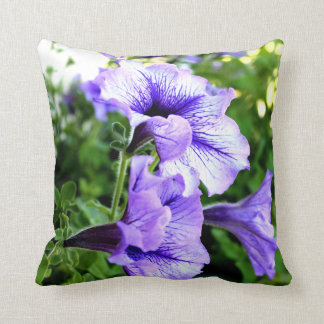 3 Purple Petunia Throw Pillow