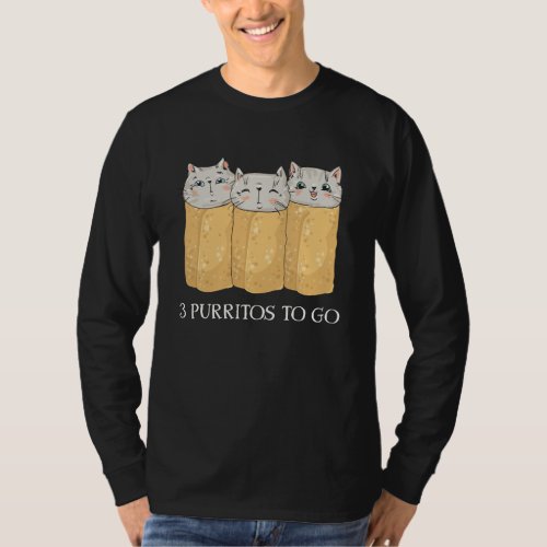 3 Purritos Kitten Burrito Funny Cinco de Mayo Cats T_Shirt