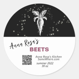*~* 3&quot;  QR AP30 BEETS - DEHYDRATED CANNING FREEZE CLASSIC ROUND STICKER
