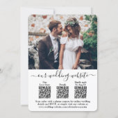 3 QR Codes All-In-One RSVP Photo Overlay Wedding Invitation | Zazzle