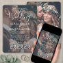 3 QR Codes Modern All-in-One 2 Photo White Wedding Invitation