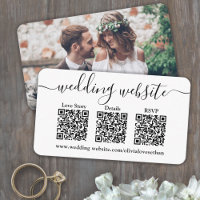 3 QR Codes Wedding Website & RSVP Photo Response