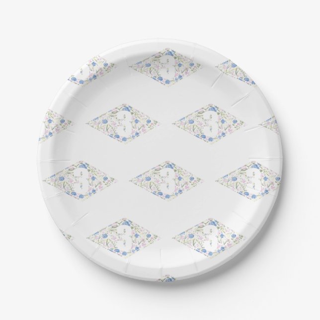 <3> Ranger Floral Diamond Paper Plate (Front)