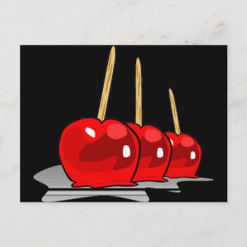3 Red Candy Apples Postcard by VoXeeD at Zazzle