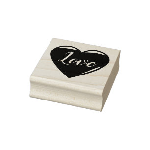 3 Red heart shaped, love,  hearts, Rubber Stamp