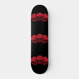 3 red skull skateboard