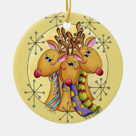 3 Reindeer Christmas Ornament