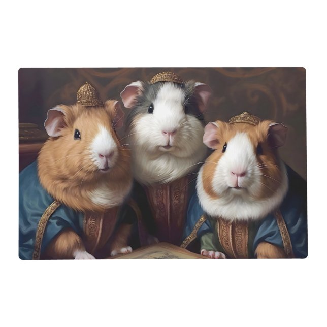3 Renaissance Guinea Pigs Placemat (Front)