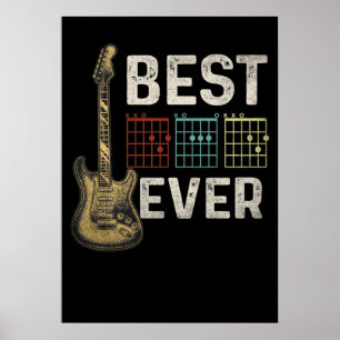 3 Retro Guitar Shirt For Guitarist Fathers Day Poster