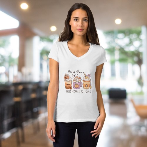 3 Retro Halloween Coffee Hocus pocus Frapuccino T_Shirt