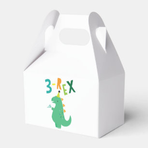 3-Rex Dinosaur 3rd Birthday Party Favor Boxes