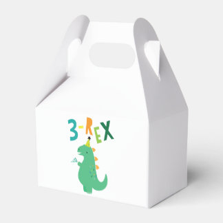 3-Rex Dinosaur 3rd Birthday Party Favor Boxes