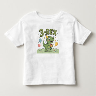 3-Rex Dinosaur 3rd Birthday Toddler T-Shirt – Cute