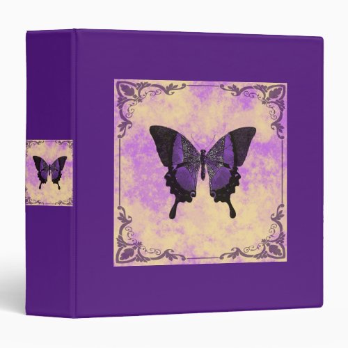 3 Ring Binder Purple Butterfly  Photo Recipes 
