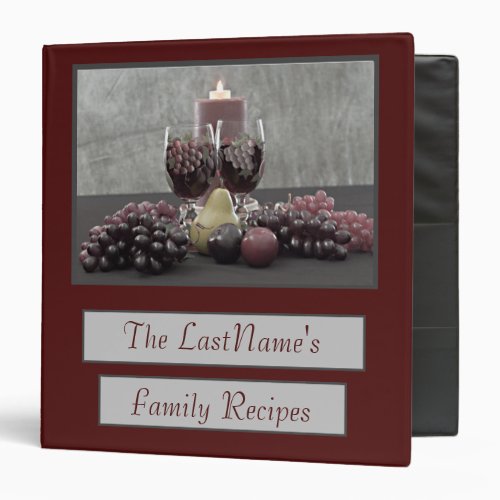 3 Ring Binder Recipes Fruit Wine and Candle