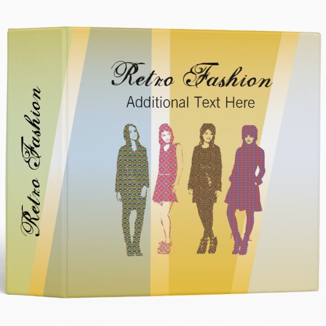 3 Ring Binder Template Retro Fashion (Front/Spine)