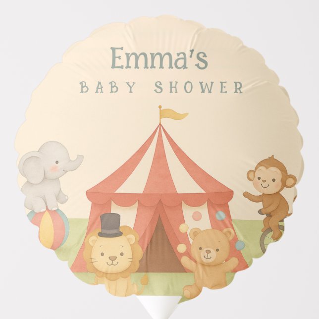 3 Ring Circus Baby Shower Balloon (Front)