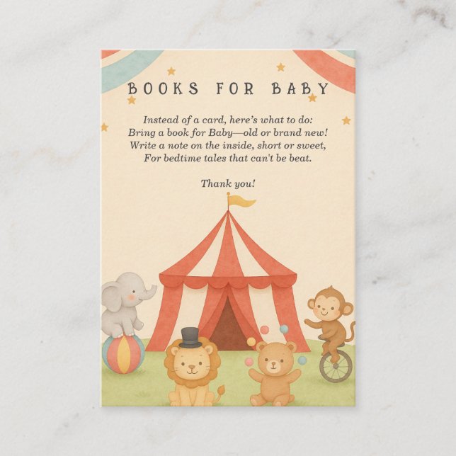 3 Ring Circus Books for Baby Enclosure Card (Front)