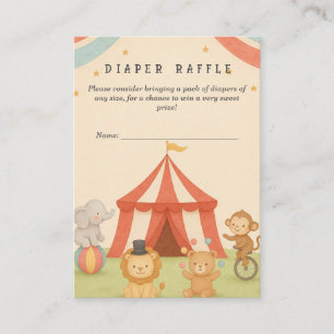 3 Ring Circus Diaper Raffle Diaper Raffle Enclosure Card