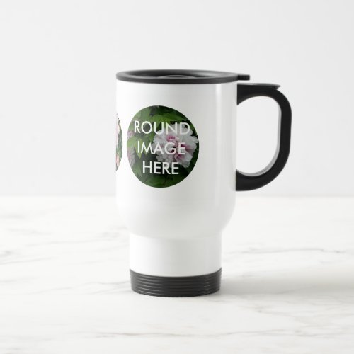 3 Round Images Custom Travel Mug