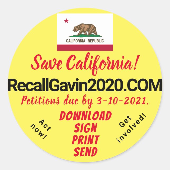 3" Round recall stickers (Front)