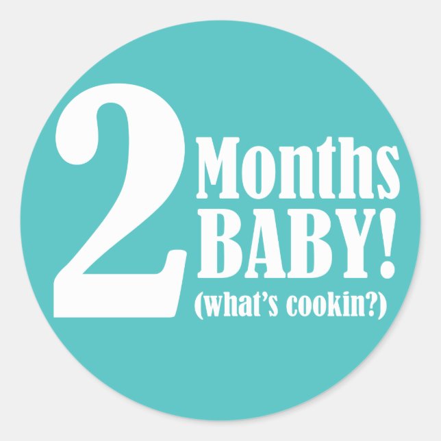 3" Round STICKER - 2 Months Pregnant (Front)