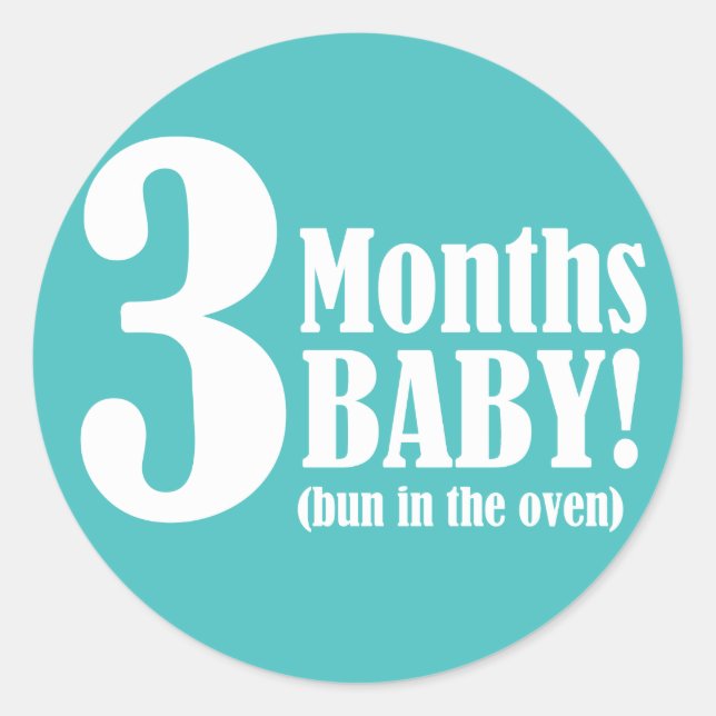 3" Round STICKER - 3 Months Pregnant (Front)