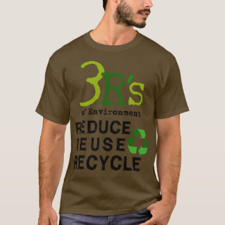 3 Rs of Environment Reduce Reuse Recycle save the T-Shirt