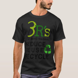 3 Rs of Environment Reduce Reuse Recycle save the T-Shirt