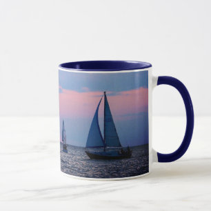 3 Sailboats Sunset Mug