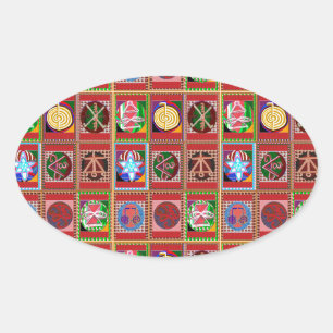 3 Sale Karuna Reiki Healing Symbol art Gifts Oval Sticker