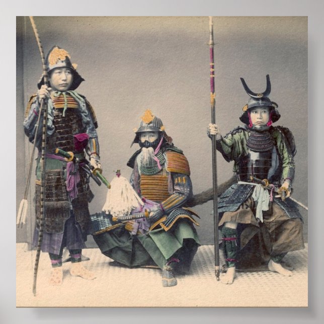 3 Samurai in Armor with Weapons Poster (Front)