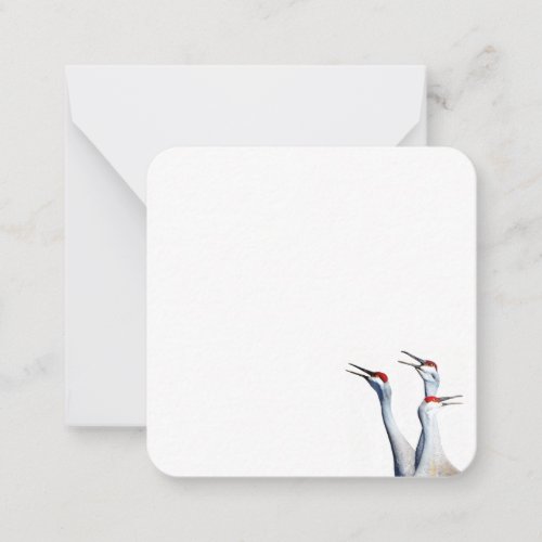 3 Sandhill Cranes Photo Stationery Flat Note Cards