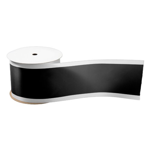 3 Satin Black ribbon wwhite border