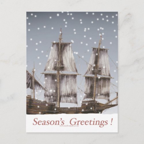3 seasons greetings holiday postcard