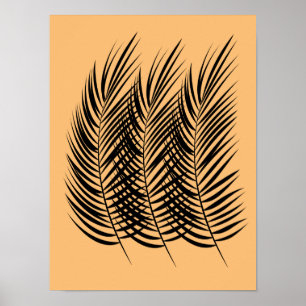 3 set of palm tree leaves wall art decor.