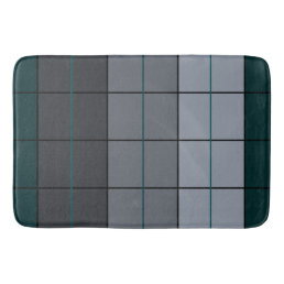 3 Shades of Gray Forest Green Geometric Bath Mat