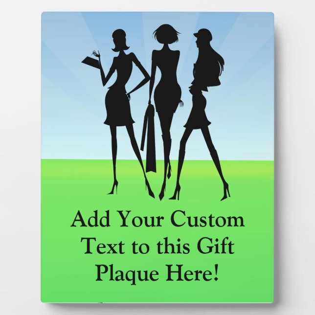 3 Shopping Women Friends Plaque (Front)
