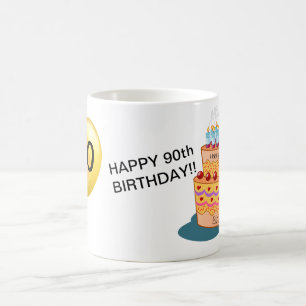 3 Sided - Happy 90th Birthday - Mug