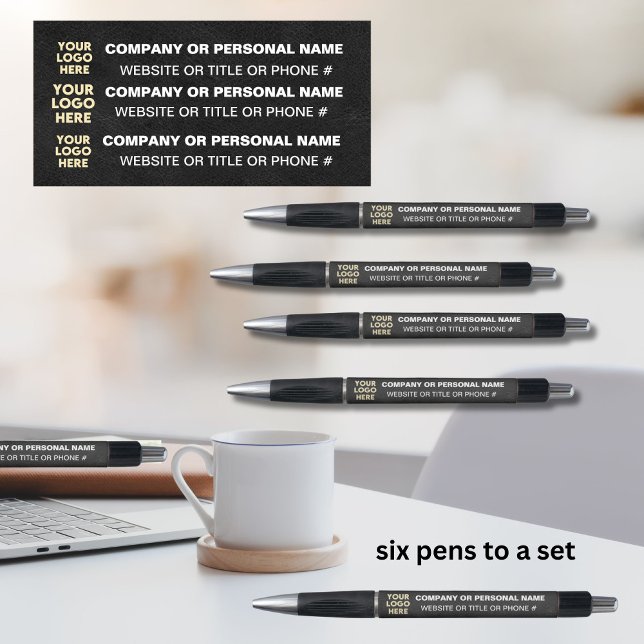 3-Sided Logo Business Black Leather Texture Name  Pen (Creator Uploaded)