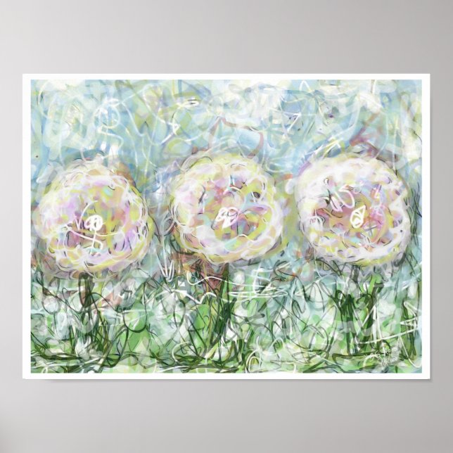 3 Sisters Poster Original Abstract Art (Front)