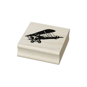 3 sizes rubber stamp with vintage image Airplane