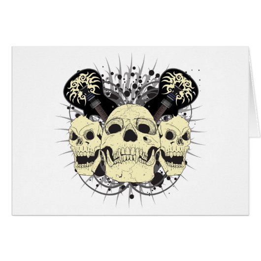 3 Skull Guitars Cards (Front Horizontal)